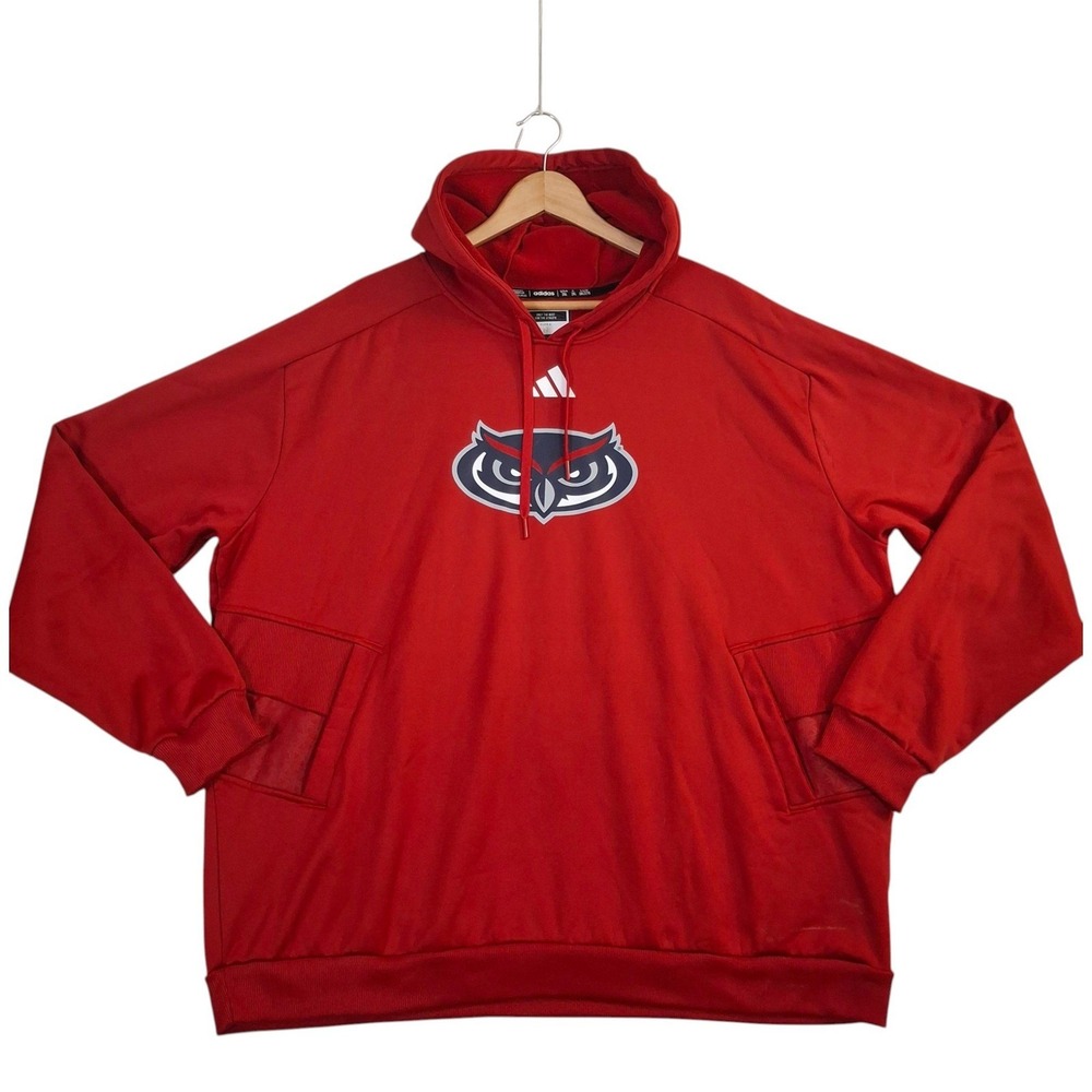 Adidas FAU Florida Atlantic University Owls Hoodie Men's 2XL Red Aeroready